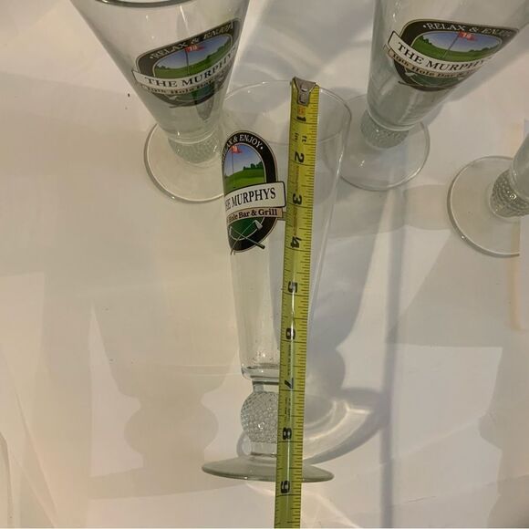 Murphy's Golf Glass Set 19th hole bar & grill relax and enjoy set of 4 - Picture 8 of 9